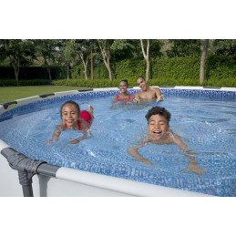 Plieninis pro max rėmo baseinas 427x84 14 pėdų bestway 3in1 siurblio filtras ii