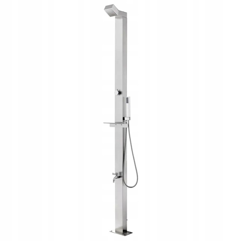 Vidaxl sodo dušas 220 cm nerūdijančio plieno