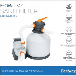 Smėlio filtro siurblys baseinams bestway 11355 l
