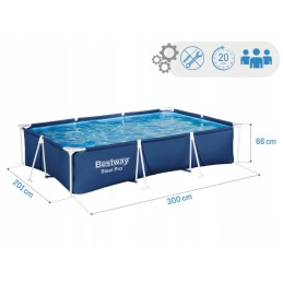 Tērauda dārza baseins 300x201x66 bestway 56411 komplekts 17in1 modelis 2024