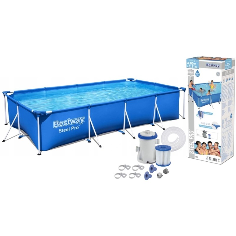 Bestway 56424 rėmo baseino 400x211x81 siurblys