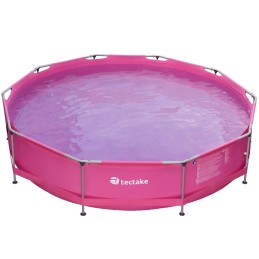 Sodo baseinas, rožinis rėmas, filtro siurblys, komplektas, 300 cm, didelis plieninis