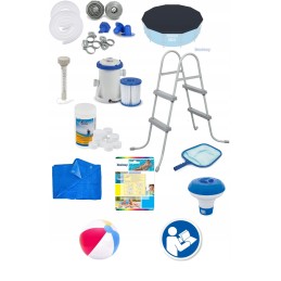 Bestway 305 baseino 305x76 karkasinės kopėčios 21in1