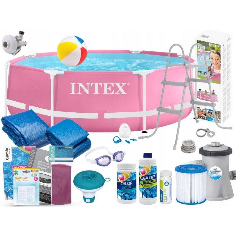 Plieninis sodo baseinas 244x76 intex 28292 rinkinys 19in1 modelis 2024