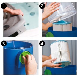 Automatinė filtrų plovykla sūkuriniam baseinui Wellis filtrų valymo sistema