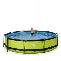 Išeinantis baseinas su 12v siurbliu, 360x76 cm kalkės