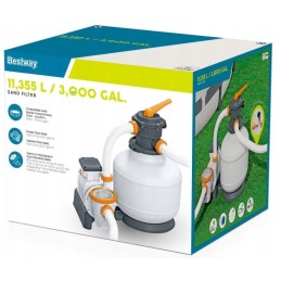 Smilšu filtra sūknis peldbaseiniem 11355l h bestway 58486 šļūteņu savienotāji