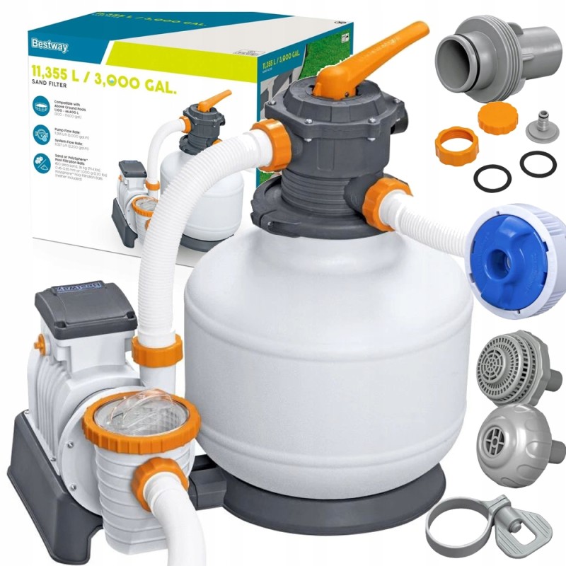 Bestway 58486 smėlio filtro siurblys baseinams 11355l h žarnų jungtys
