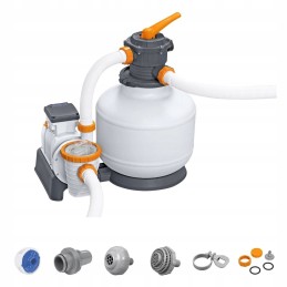 Bestway 58486 smilšu filtra sūknis peldbaseiniem 11355l h šļūteņu savienotāji