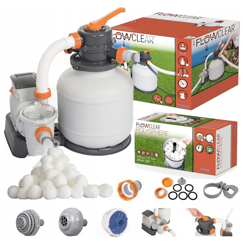 Bestway smėlio siurblys 5678l h 58497 naminiai kamuoliukai