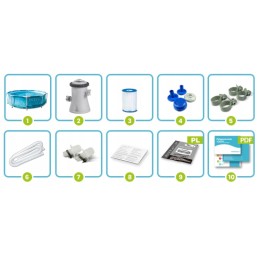 Sodo baseinas 10in1 intex 305x76 cm sodo rėmo baseino vonia