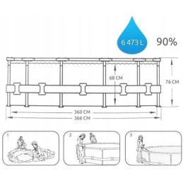 Bestway 56416 rėmo sodo baseinas 366x76