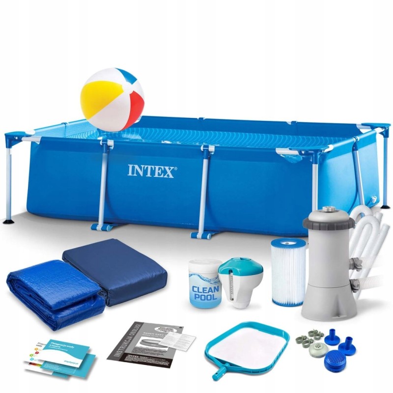 Plieninis sodo baseinas 260 x 160 x 65 cm rinkinys 15 in 1 intex 28271