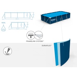 Didelis stačiakampio rėmo baseino bestway rinkinys 400 x 211 cm 8in1 56424