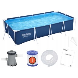 Didelis stačiakampio rėmo baseino bestway rinkinys 400 x 211 cm 8in1 56424