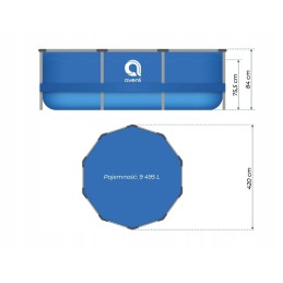 Sodo karkasinis baseinas Avenli 17800EU 420 x 84 cm 9495l 17 in 1