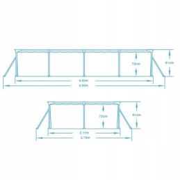 Plieninis sodo baseinas 400 x 211 x 81 cm 5in1 bes