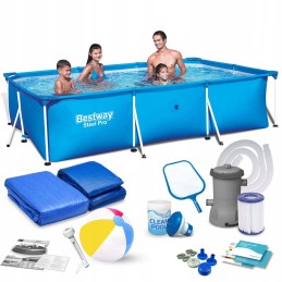 Plieninis sodo baseinas 300 x 201 x 66 cm 15 in 1 bestway 56404