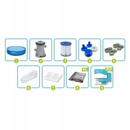 Karkasinis baseinas su pompa 366 x 76 cm rinkinys 9in1 bestway 56681