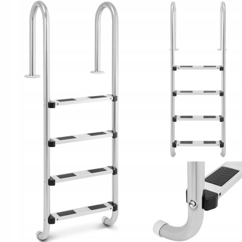 Nerūdijančio plieno baseino kopėčios, 4 pakopos, 1570 mm