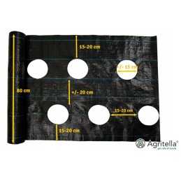 ✨Agritella agroaudina nuo piktžolių su skylutėmis sodinimui į metrą, 3,2x1m, juoda