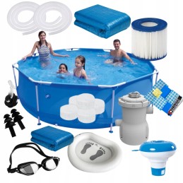Sodo baseinas 305x76cm 22 nemokamų akinių pompa