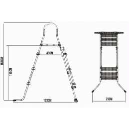 Baseino kopėčios 164 cm hecht 00091