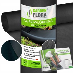 Agrotekstilė nuo piktžolių juoda agrotekstilė 100g piktžolėms 1,6x100m