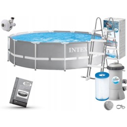 Plieninis sodo baseinas 366x99 su intex 26716 siurbliu, modelis 2024