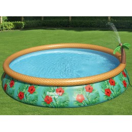 Bestway išsiplėtimo baseinas su siurbliu ir filtru 457 84 cm 15 pėdų fontanas