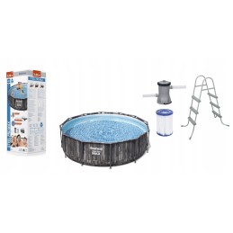 5614x rėmo sodo baseinas 366x100 su siurblio filtro kopėčiomis xxl bestway