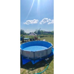 Plieninis sodo baseinas 366 x 76 cm 16in1 bestway 56416 burbulų mašina