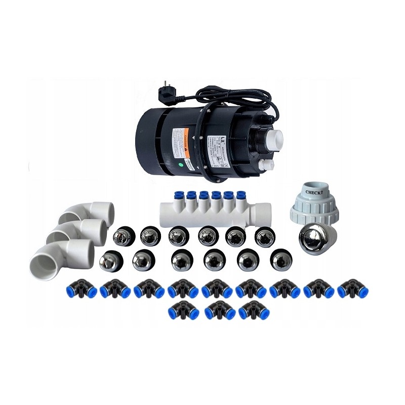 Oro siurblių komplektas su 12 plastikinių antgalių rinkiniu kubilams