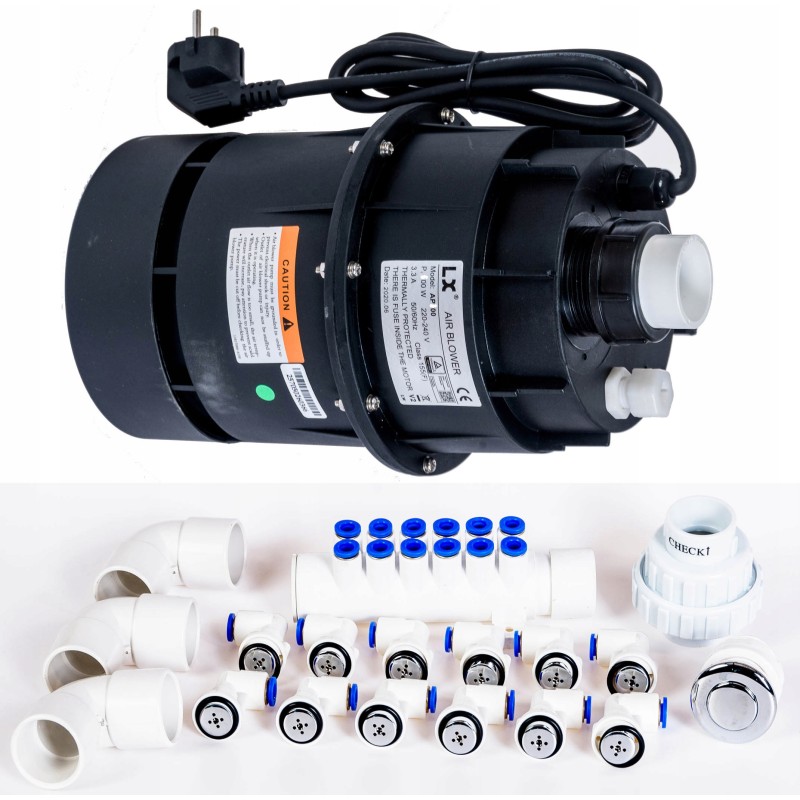 Sūkurinės vonios komplektas sūkurinėms vonioms, siurblys su 12 purkštukų