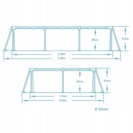 Bestway stačiakampio rėmo baseinas 259 x 170 cm
