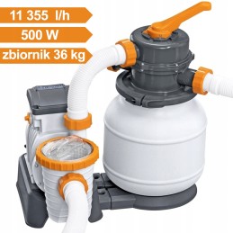 Smilšu sūknis peldbaseiniem, filtrs 11355l h, bestway 58486, taimeris, dozators
