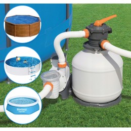Smėlio siurblys baseinams, filtras 11355l h, bestway 58486, laikmatis, dozatorius