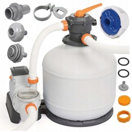 Smilšu sūknis peldbaseiniem, filtrs 11355l h, bestway 58486, taimeris, dozators
