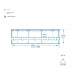Beastway rėmo baseinas 366 x 366 x 100 cm solo be priedų 56923
