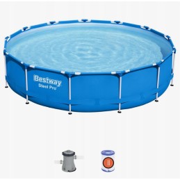 Liela rāmja baseins 396x84cm 8680l bestway sūkņu saime tērauda pro