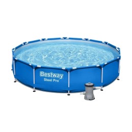 Liela rāmja baseins 396x84cm 8680l bestway sūkņu saime tērauda pro