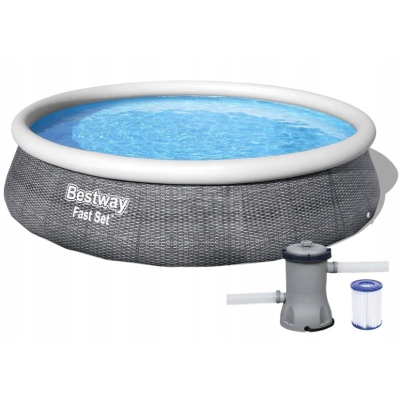 Išsiplečiantis sodo baseinas 396x84 bestway siurblys