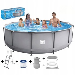 Happy people karkasinis baseino komplektas 450x106cm kopėčios