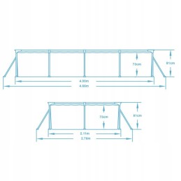 Plieninis sodo baseinas 400 x 211 x 81 cm 5in1 bes