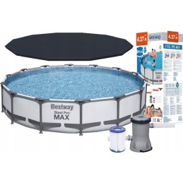 Bestway 56595 plieno pro max apvalaus rėmo baseinas su filtro siurbliu 4 2