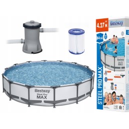 Bestway 56595 terasest pro max ümara raamiga bassein koos filtripumbaga 4 2