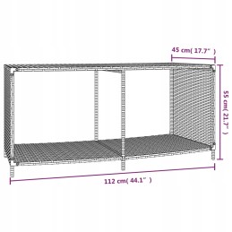 Mullivanni korpus must PE rotangist teras 105 112x45x55cm