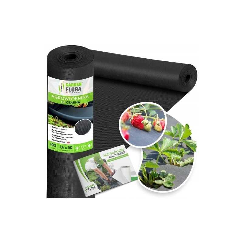 ⭐⭐Agro GF nuo piktžolių agrotekstilė 1,6x50m juoda piktžolėms stora 100g⭐⭐