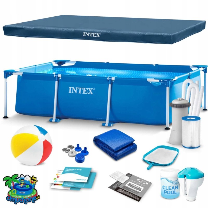 Plieninis sodo baseinas 300 x 200 x 75 cm rinkinys 15 in 1 intex 28272