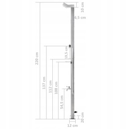 Sodo dušas 220cm, nerūdijantis plienas